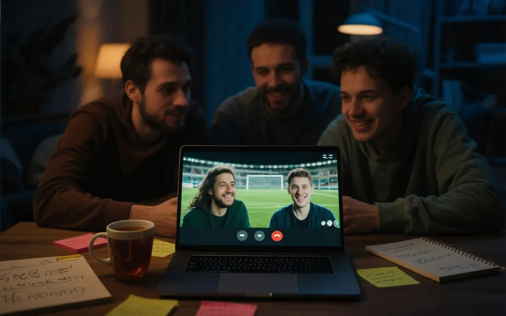 朋友线上同步观赛：分屏聊天、手写预测卡与热饮